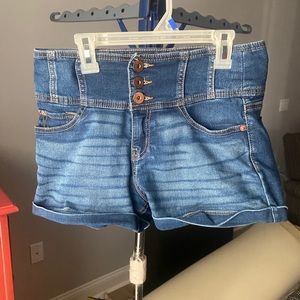 blue jean shorts